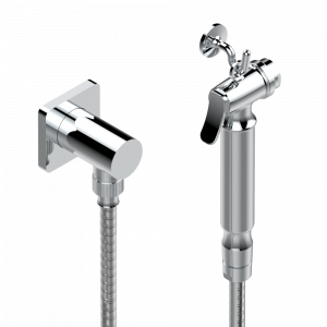 A6A-5840/7 Душ гигиенический: 1.25 м шланг, крючок, вывод для душа и лейка с клапаном (возможны только следующие покрытия A02, B01,C01, D03, E02, F01, G01,G02) Thg-paris Profil Хром