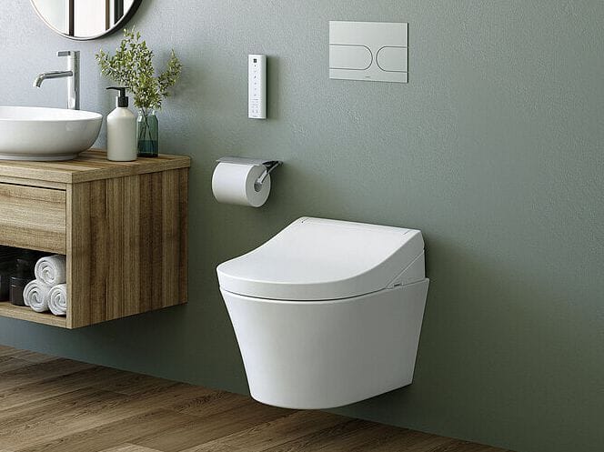 Керамический подвесной туалет биде с ручным душем TOTO Washlet® ARCH-00072854