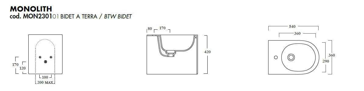 Напольное оконное биде Olympia Ceramica Monolith ARCH-00114504 - Вид №4