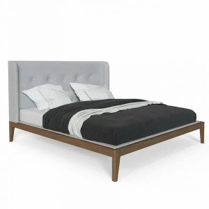 Кровать двуспальная 180x200 светло-серая Fly soft new BRAGIN DESIGN ДИЗАЙНЕРСКИЕ 256422 Коричневый;серый