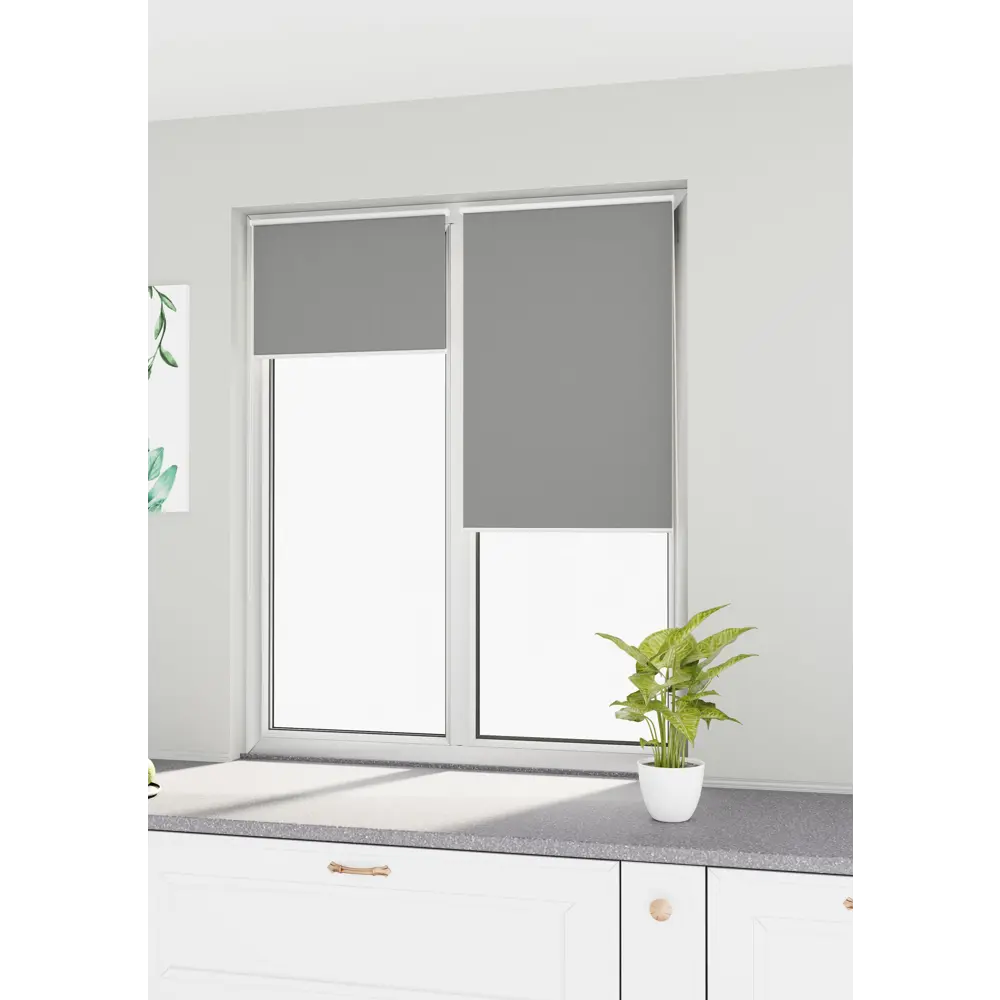 Рулонная штора блэкаут KREAFORTA Vorga 60x160 см серая STLM-2103850 - Вид №7