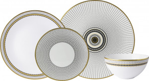 10650447 Royal Crown Derby Сервиз обеденный Royal Crown Derby "Вибрации" (Oscillate, Onyx) 12/54 Фарфор костяной