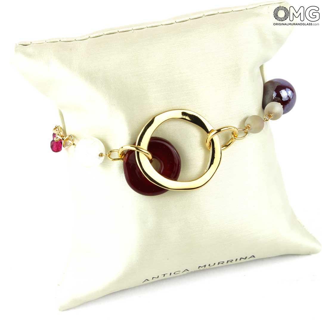 3815 ORIGINALMURANOGLASS Браслет Скарлатто - Коллекция Antica Murrina - муранское стекло Original Murano Glass OMG 20 см  - Вид №1