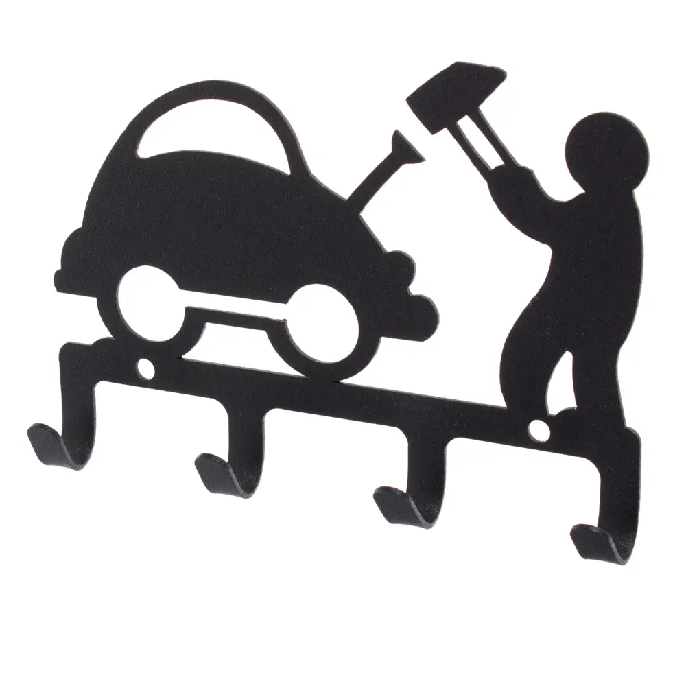 Крючок четырёхрожковый DuckandDog «Ремонт», сталь, матовый чёрный STLM-2137257