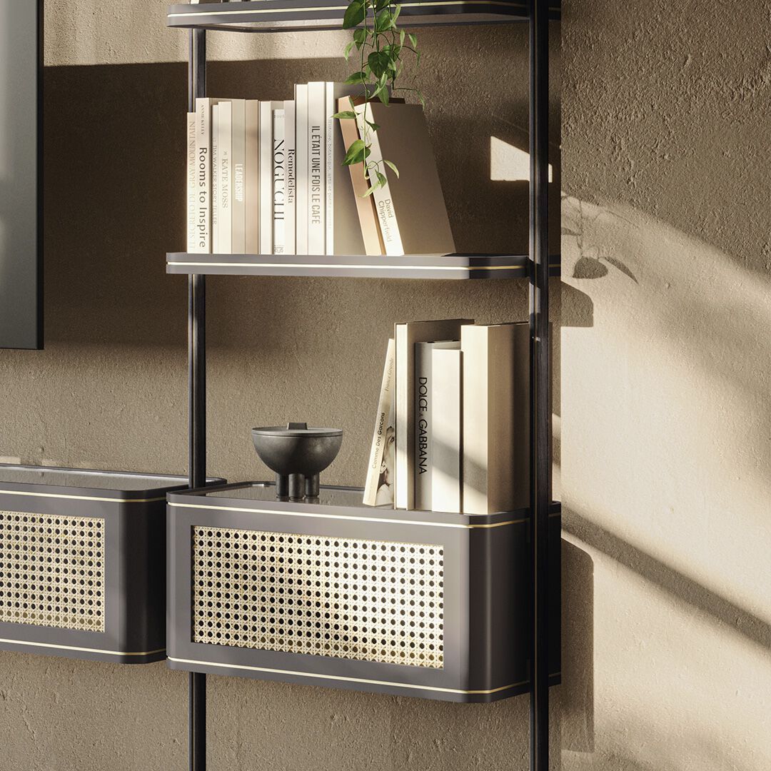 Секционный книжный шкаф с креплением пол-потолок Natuzzi Italia RADICE ARCH-00014034 - Вид №2