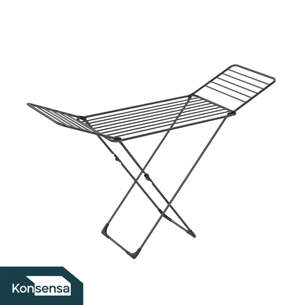 Сушилка для одежды со створками напольная KONSENSA Силла 18 м цвет черный STLM-2168488 - Вид №1