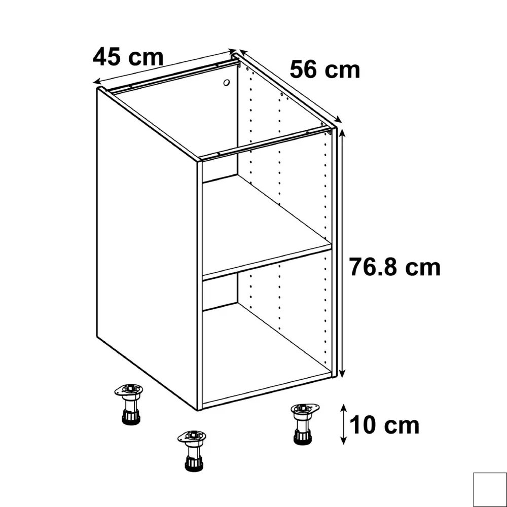 Каркас напольный Delinia ID 45x76.8x56 см, ЛДСП, цвет белый 82140026 STLM-2069292  - Вид №1