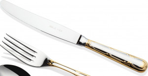 10630150 Belo Inox Набор столовых приборов Belo Inox "Империя" на 6 персон 24 предета, частичная позолота, п/к Сталь нержавеющая