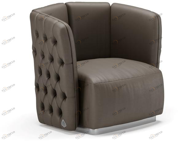 SM Living Couture Стеганое кожаное кресло с подлокотниками Diamond Pna_06b