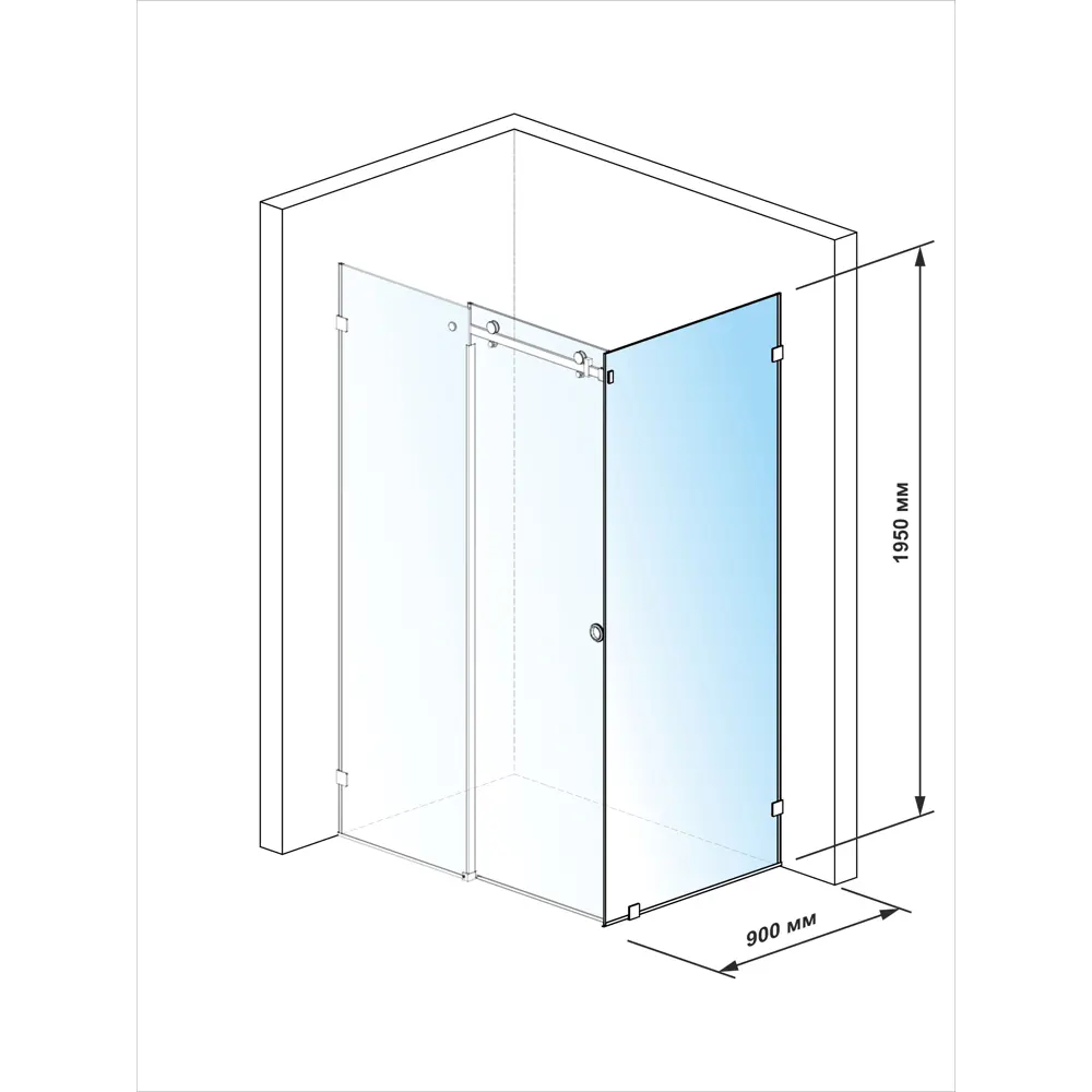Santreyd Боковая душевая панель Премиум 195x90 см со шлифованным стеклом 82301609 STLM-0024149 - Вид №7