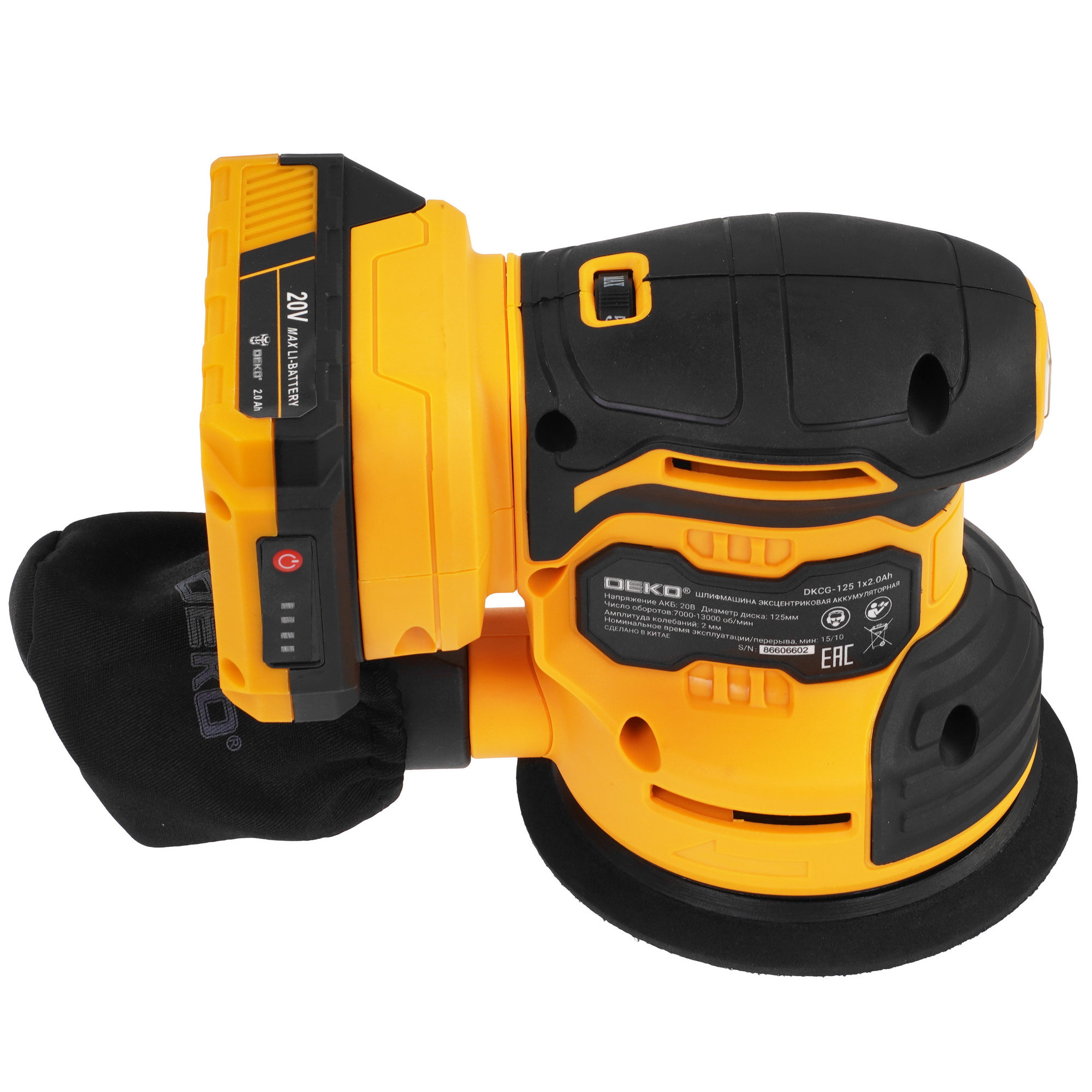 Эксцентриковая шлифмашинка DEKO DKCG-125 9136484 STDN-0104919 - Вид №3