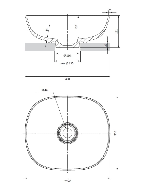 Овальная столешница из композитного материала OMNIRES Silk M+ ARCH-00088281 - Вид №3