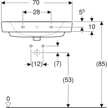 501.721.00.1 Накладная раковина Geberit Renova Plan Geberit  - Вид №35