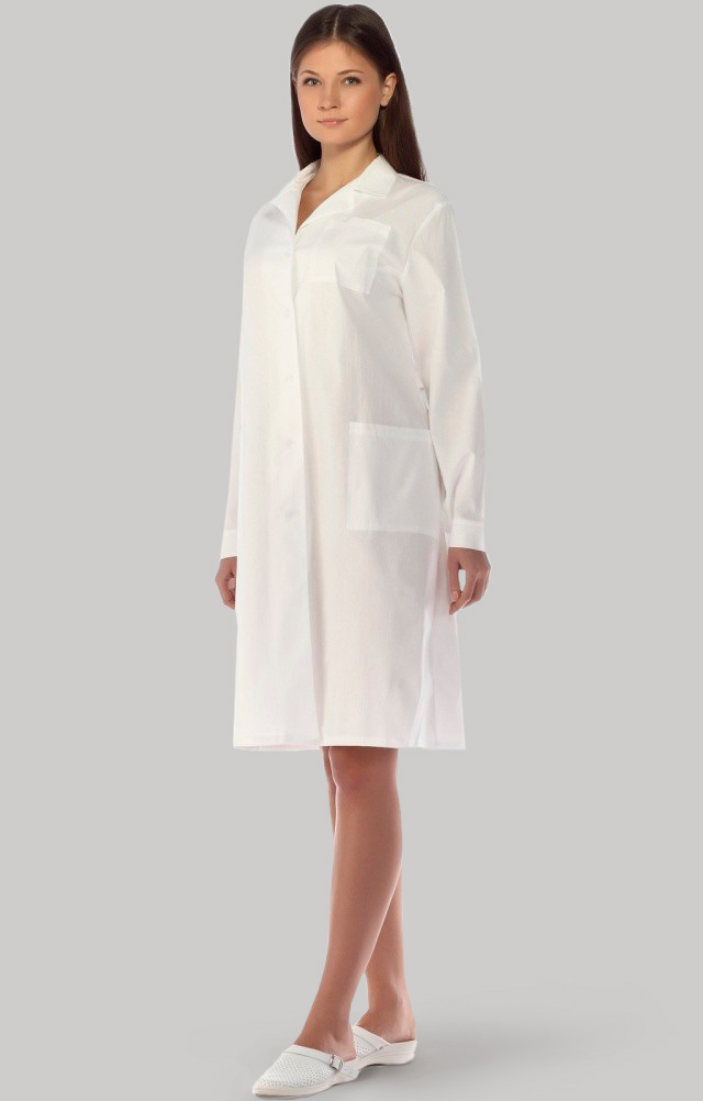 61685 Халат женский белый  Медицинская одежда  размер 40-42/146-152 Спецодежда  - Вид №7