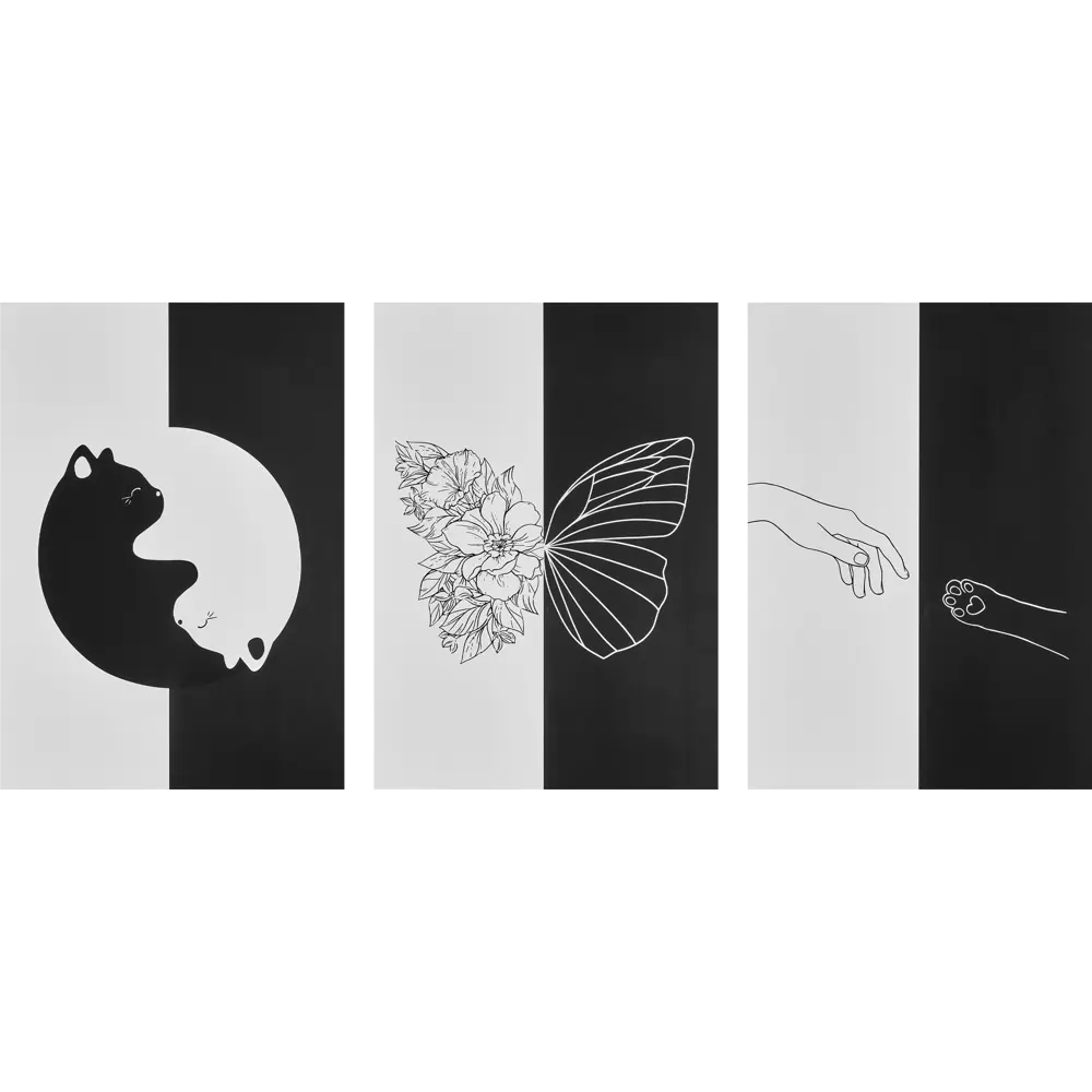 Постер Инь и ян 30x40 см 3 шт АРТ ДИЗАЙН STLM-2061293