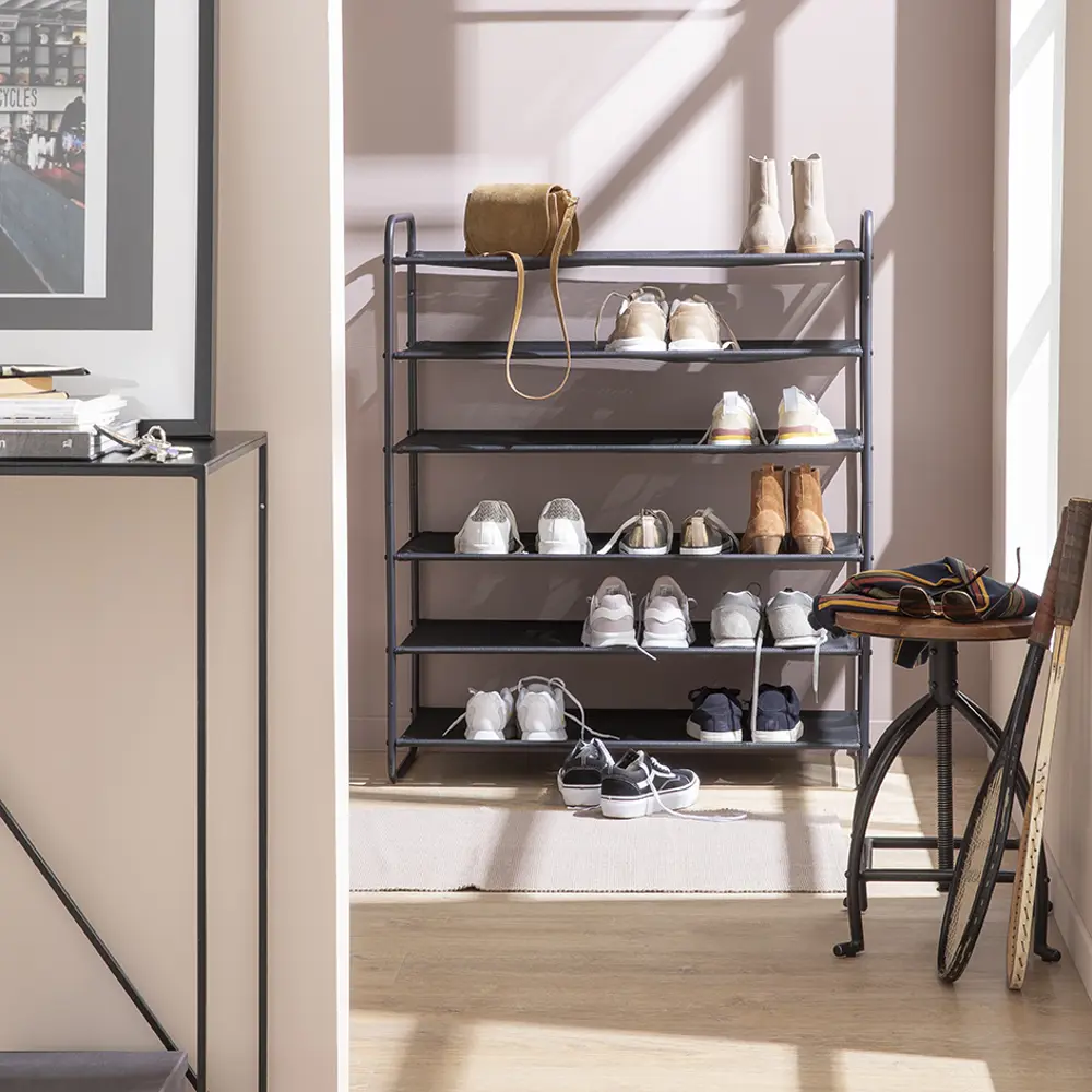 Подставка для обуви Spaceo 90x55x35 см металл/текстилен цвет графит STLM-2203140 - Вид №8