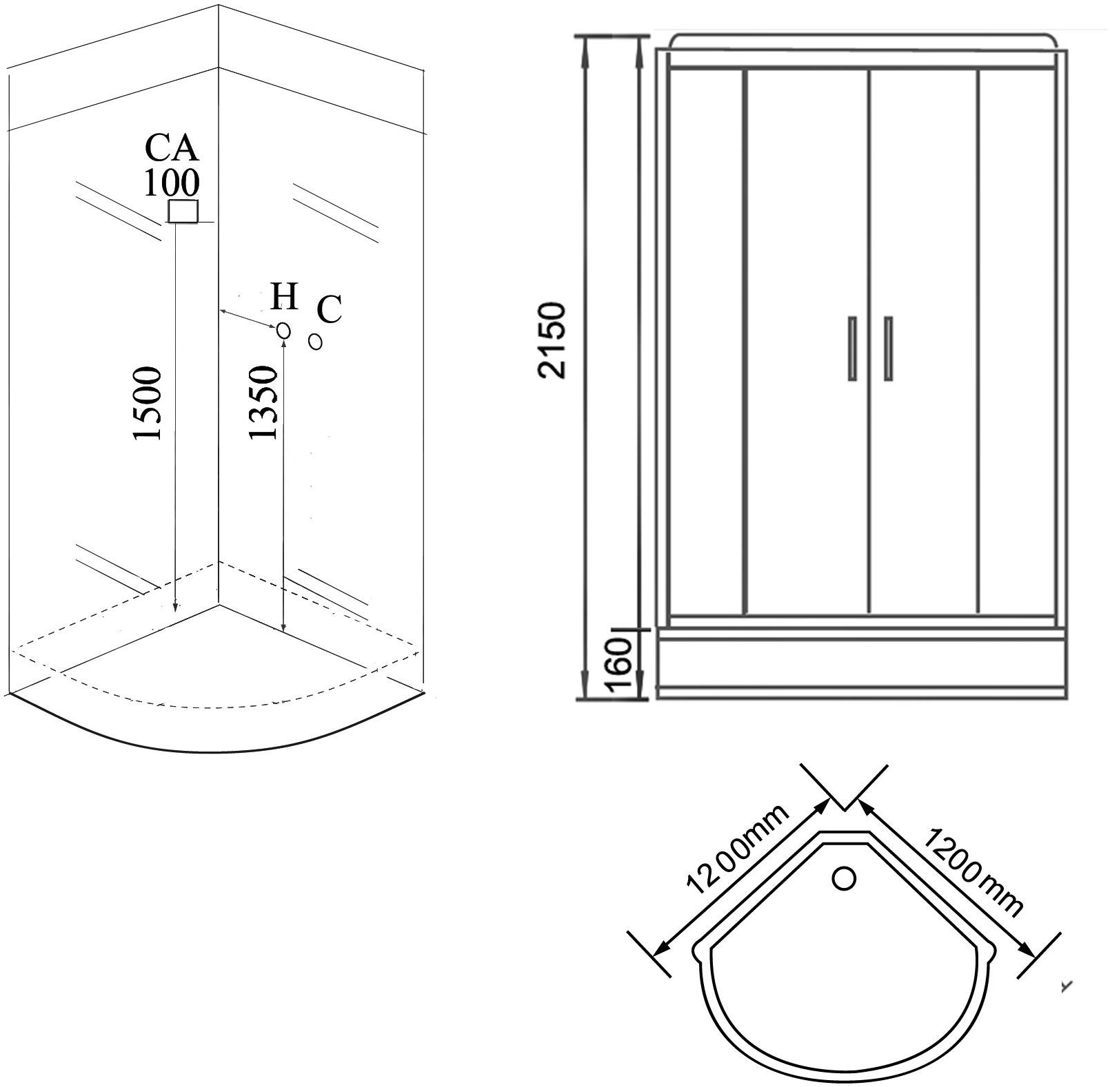 Душевая кабина GROSSMAN  GR142 (120x120x215)  - Вид №2