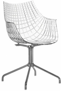 Driade Кресло на козлах из поликарбоната с подлокотниками Meridiana