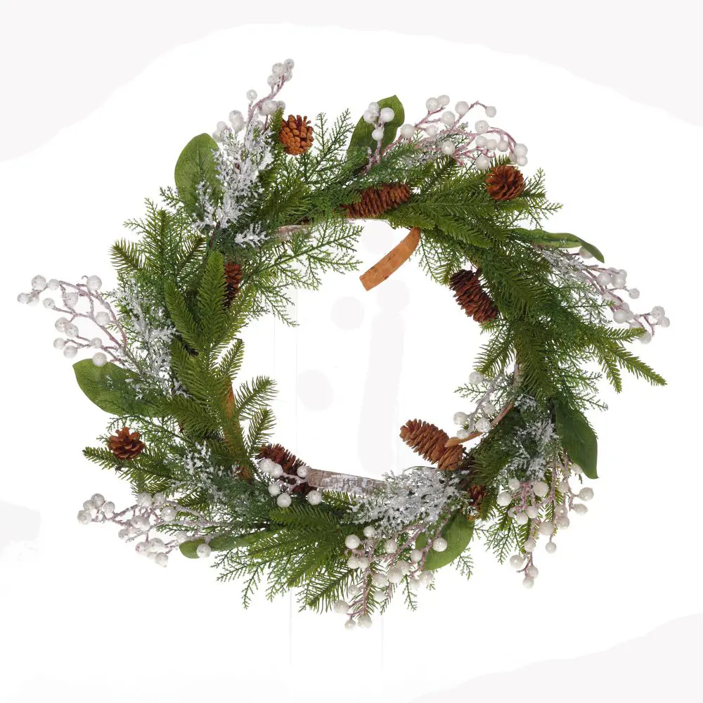 Венок декоративный с белым декором 61x10x61 см Santreyd STLM-2061420