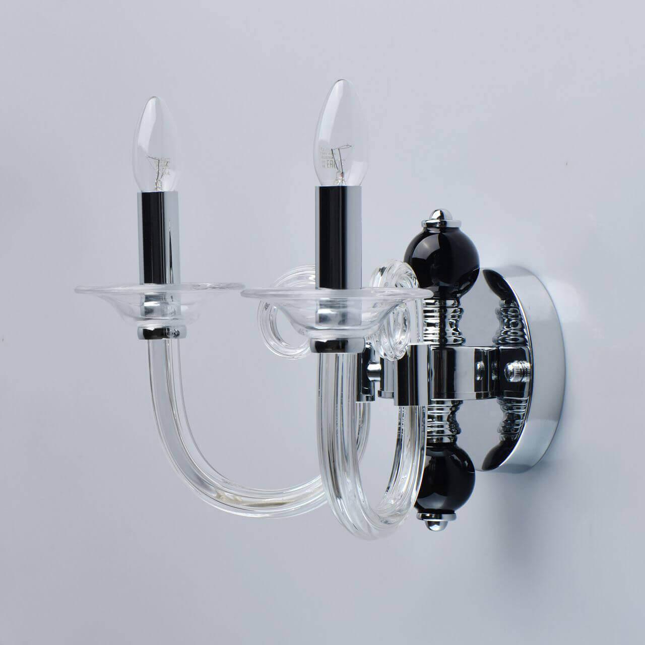 Бра настенное стеклянное хром MW-Light "Элла" 483024302 MW-LIGHT СВЕЧА 00-3931541 Хром  - Вид №3