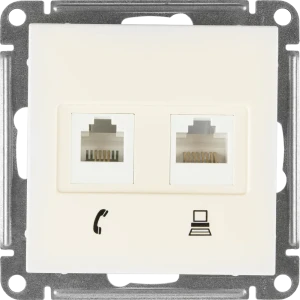 SYSTEME ELECTRIC W59 - Двойная розетка RJ11+RJ45 для телефона и интернета 18799359