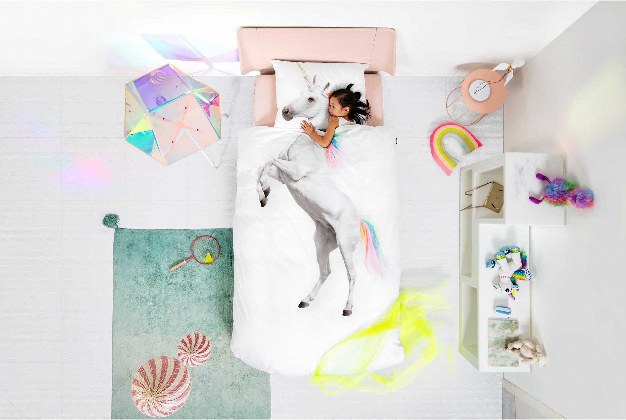 Детское постельное белье односпальное "Единорог" 150х200 см SNURK  335421 Белый;серый  - Вид №2