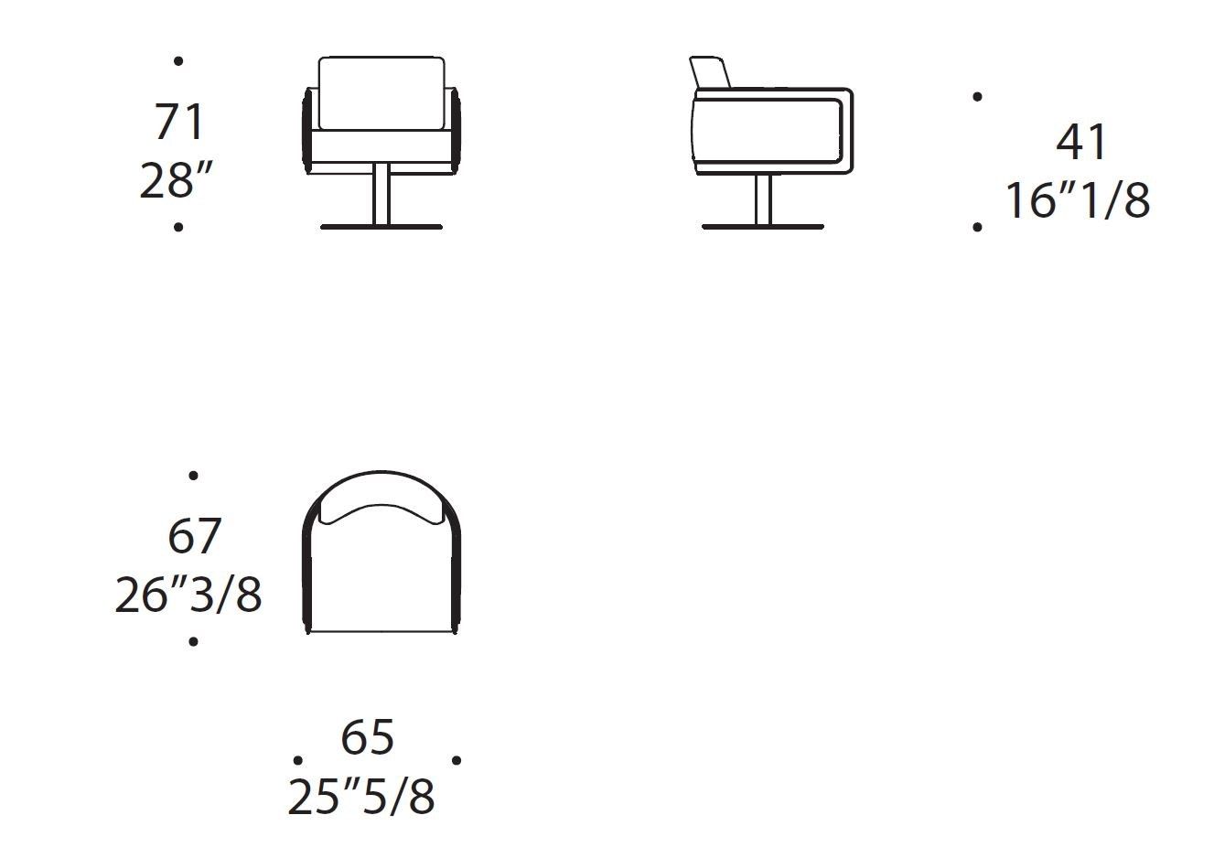 Тканевое вращающееся кресло с подлокотниками REFLEX Amet ARCH-00114659 - Вид №3