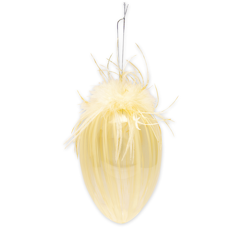 GLAEGGHLFEA4906 Подвесное Декоративное Яйцо С Пером Pale Yellow Greengate SS2020 
