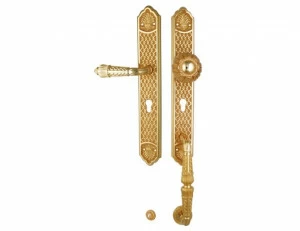 0J3007.Z85.30 Комплект входной двери с замочной скважиной европрофиль 85мм левый Античная латунь