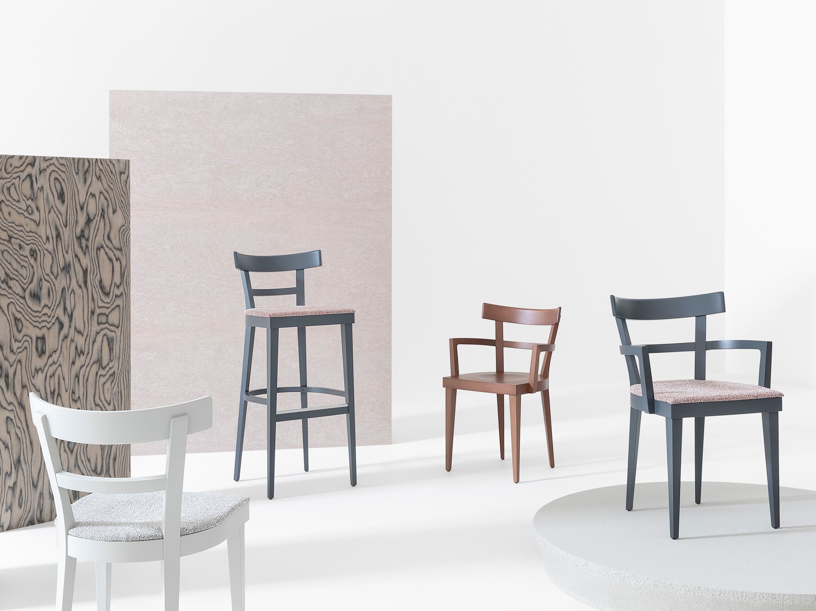 Стул из бука с мягким сиденьем Billiani кафе ARCH-00024279 - Вид №1