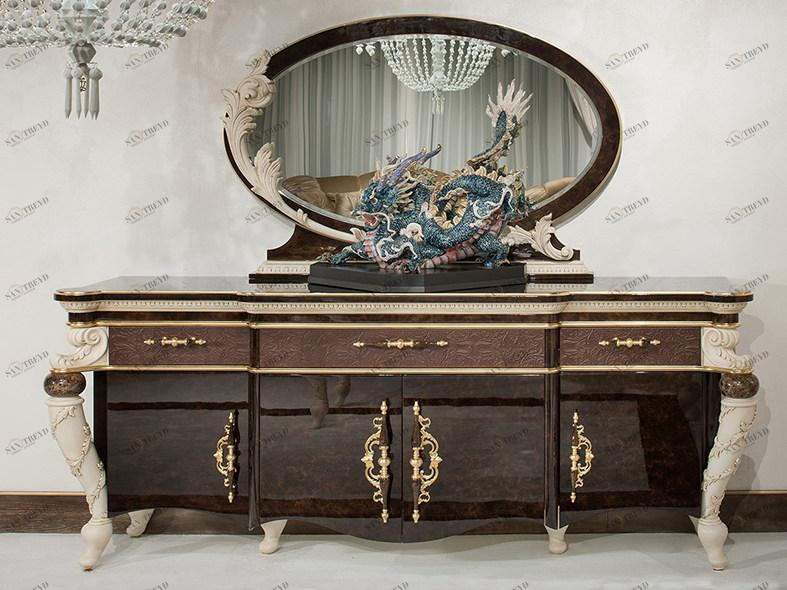 Turri Буфет из лакированной древесины с распашными дверцами с зеркальной дверцей Prestige sun-id-1458706