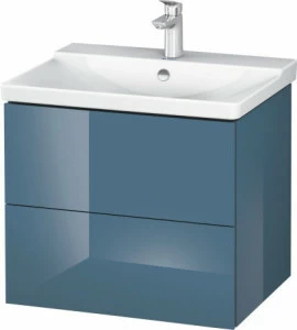 LC624404747 Тумбочка подвесная L-Cube #LC6244 620 x 481 мм Каменно-синий глянцевый лак
