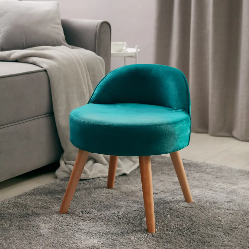 Стул на деревянных ножках DMR1953 ø 43 см цвет зеленый DREAM RIVER STLM-2064660 - Вид №1