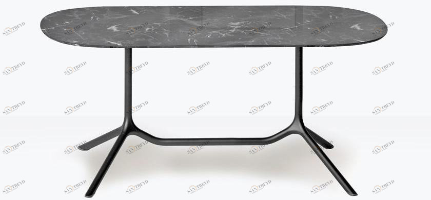 SCAB DESIGN Овальный или прямоугольный стол с двойным 3-звездочным основанием Tripé sun-id-1490749