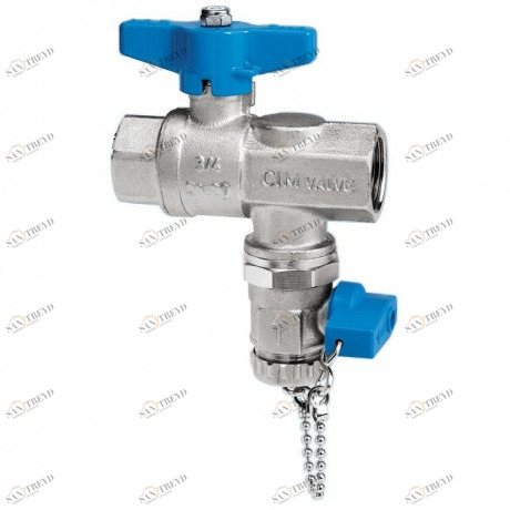 CIMBERIO CIM 630 34 Шаровой кран с фильтром,сливным краном с латунной крышкой серии Т12 CIM 630 