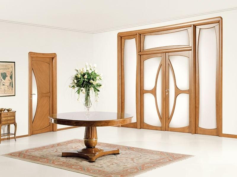 LEGNOFORM Дверь из массива дерева и стекла с фрамугой и светлыми стенками Liberty sun-id-1452905 - Вид №1