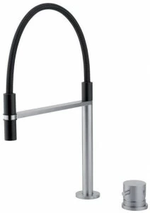 Quadrodesign Смеситель для кухни с двумя отверстиями и ручным душем в современном стиле