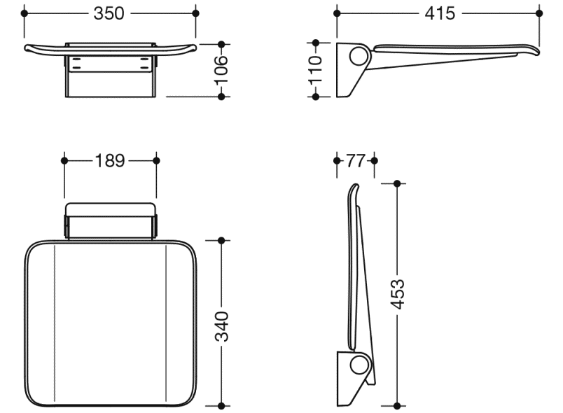 900.51.20040 складное сиденье HEWI System 900 - Вид №3