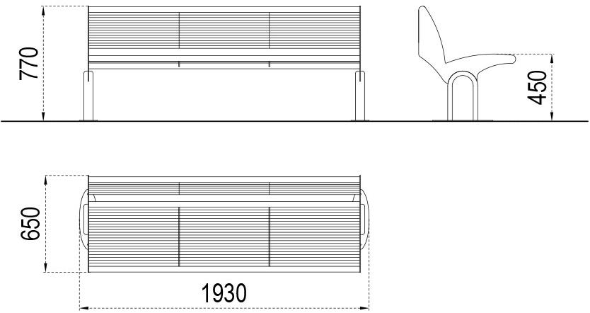 City Design Скамья из оцинкованной стали со спинкой Taurus sun-id-1484445 - Вид №2