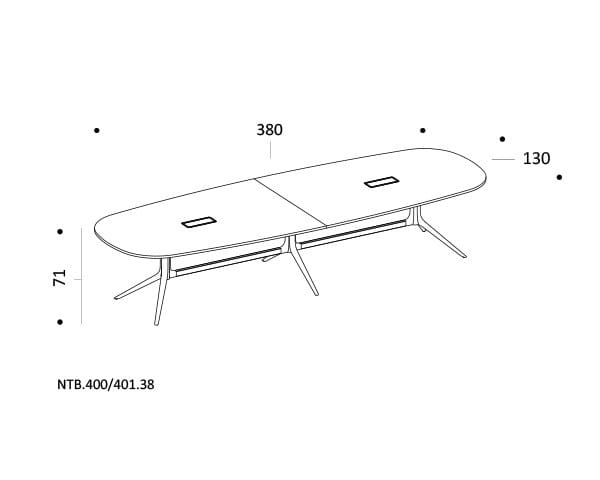 Регулируемый по высоте прямоугольный стол для совещаний с системой кабельной втулки ICF NoTable ARCH-00036629 - Вид №15