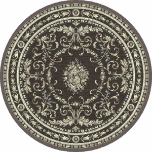 Ковер вискоза Genova 066/757570 ø160 см цвет черный 85304799 STLM-2186010