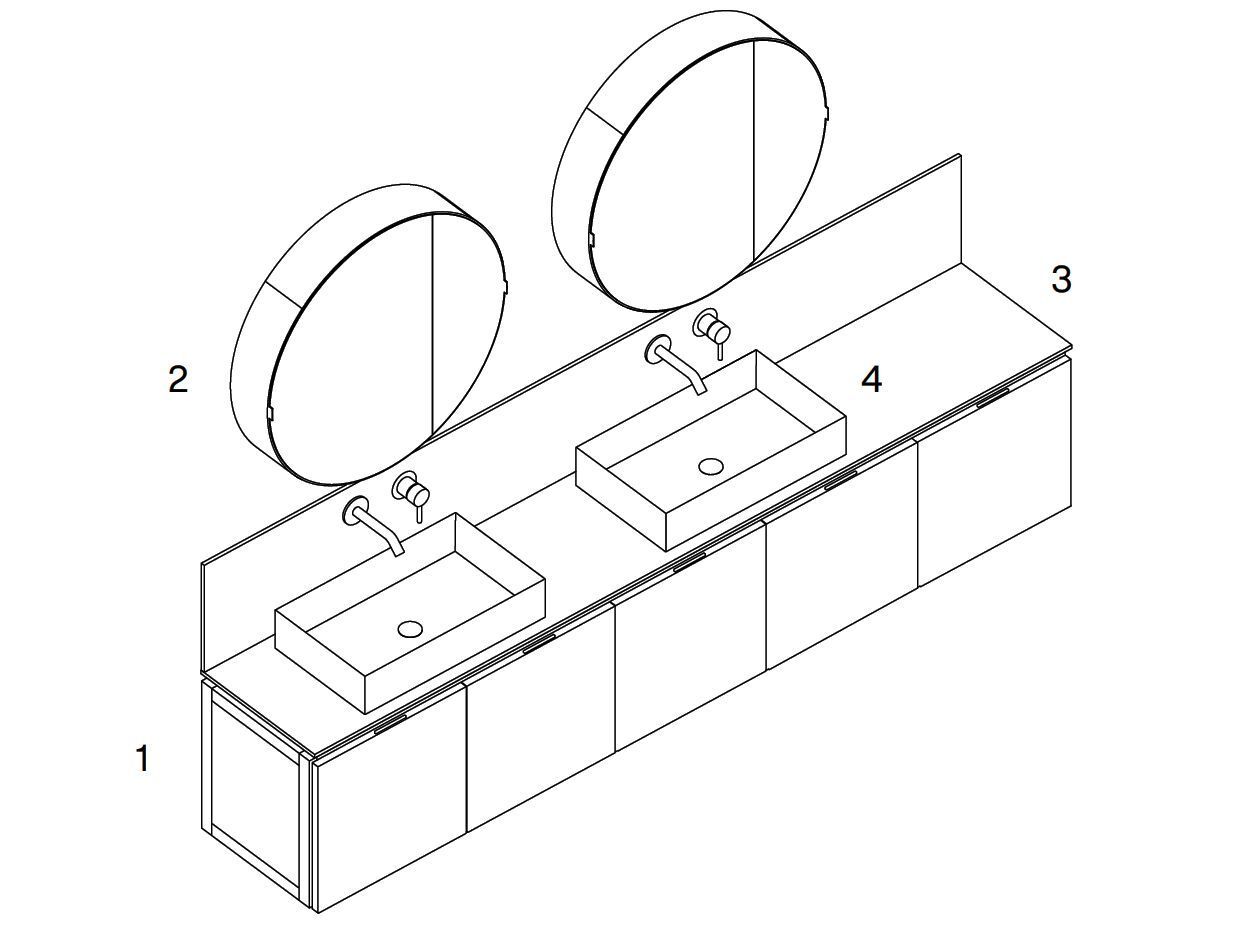 Полная мебель для ванной комнаты ITLAS линия ARCH-00141249 - Вид №5