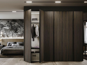 Изготовленный на заказ деревянный шпон секционный шкаф