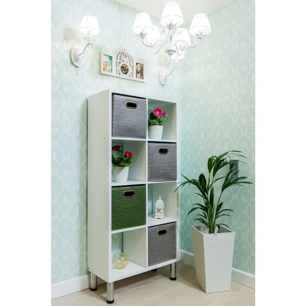 Стеллаж 8 секций 70x137x31 см, ЛДСП, цвет белый Santreyd STLM-2118687 - Вид №8