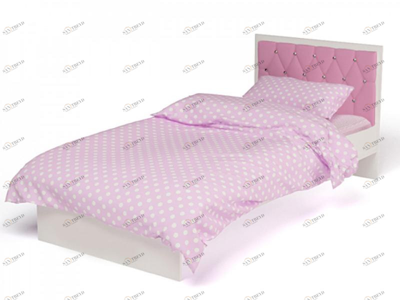 Кровать классика ABC-KING Фея с роз кожей и стразами Сваровски (190*90) без ящика 4631147959607