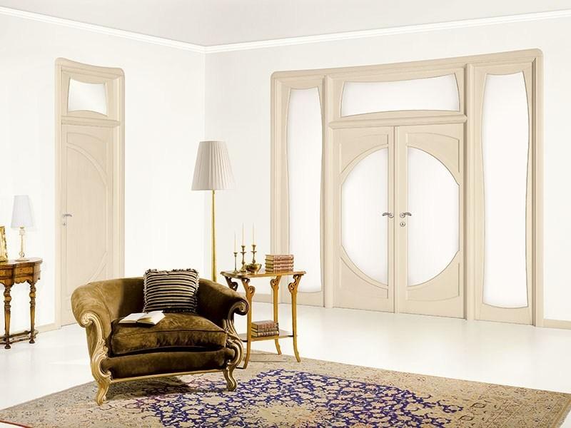 LEGNOFORM Дверь из лакированного массива дерева с фрамугой Liberty sun-id-1444182 - Вид №1