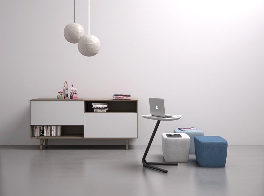 Leyform Треугольный лакированный высокий журнальный столик из стали и мдф  1614  - Вид №4