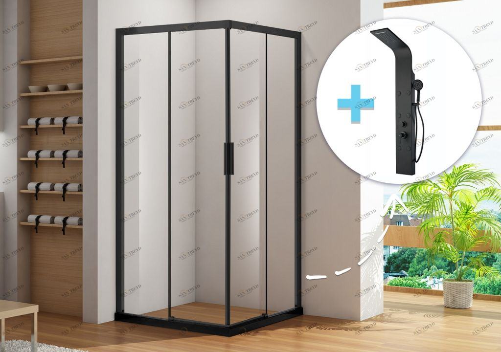 Душевой уголок Aquanet Pleasure AE60-S-100x100U-BT 100x100 (+ панель Aquanet Galaxy Black AP40-04) 0022550200237439