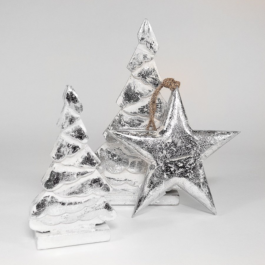 Украшение новогоднее на подставке "Ель серебряная" Snow tree, 32х19х5 см ENJOYME  253097 Серебро  - Вид №3