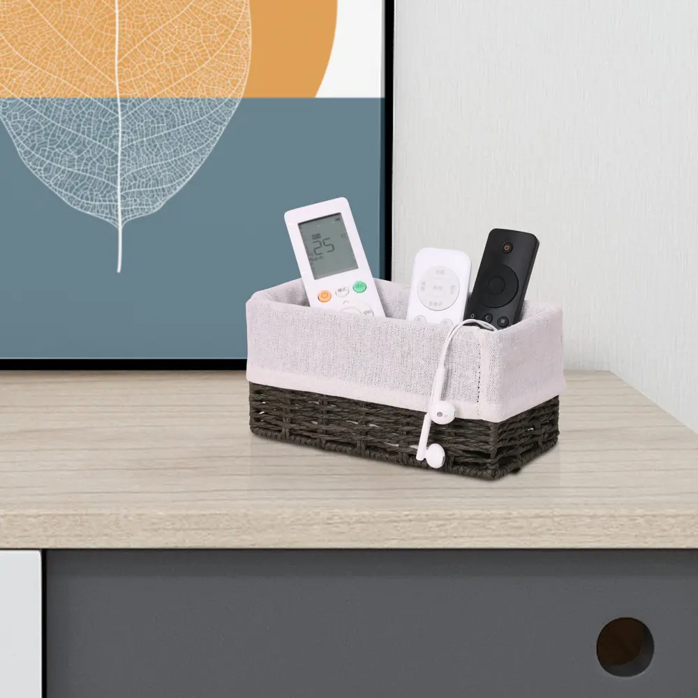 Корзина Konsensa 10x10x20 см бумага цвет графит STLM-2068614 - Вид №4